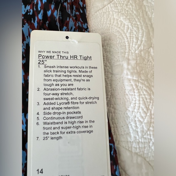 Lululemon Power Thru High-Rise Tight 25" Leggings (Sz 14) - Picture 7 of 8